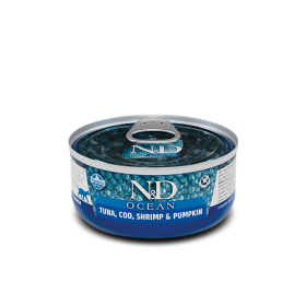 Farmina N&D Ocean Gatto con tonno merluzzo gambero e zucca 70g