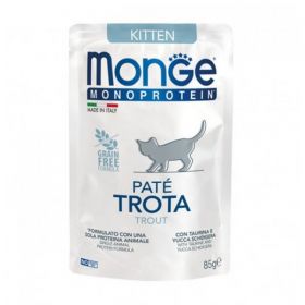Monge Monoprotein Kitten Patè con Trota Buste per Gatto da 85 gr. #m