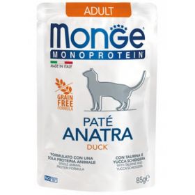 Monge Monoprotein Cat Adult Patè Anatra Buste per Gatto da 85 gr.