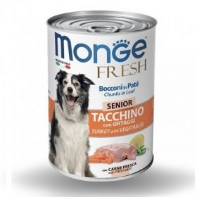 Monge Cane Fresh Adult Senior bocconi in pate' Tacchino 400 gr