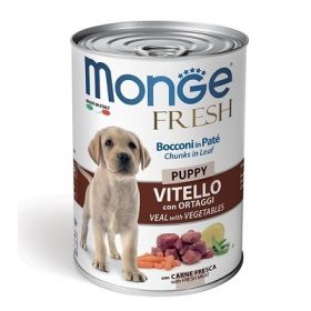 Monge Cane Fresh Puppy bocconi in pate' Vitello con Ortaggi 400 gr
