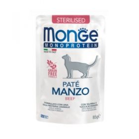Monge Monoprotein Cat Adult Patè Sterilised al Manzo Buste per Gatto da 85 gr.