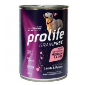 Prolife Dog Sensitive all Breeds Grain Free Agnello e Patate 400 Gr