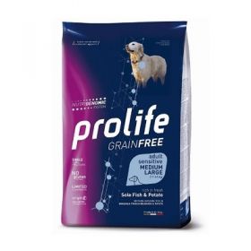 Prolife Dry Dog Grain Free Sensitive Sole Adult Medium e Large Cane Pesce e Patate 2,5 Kg